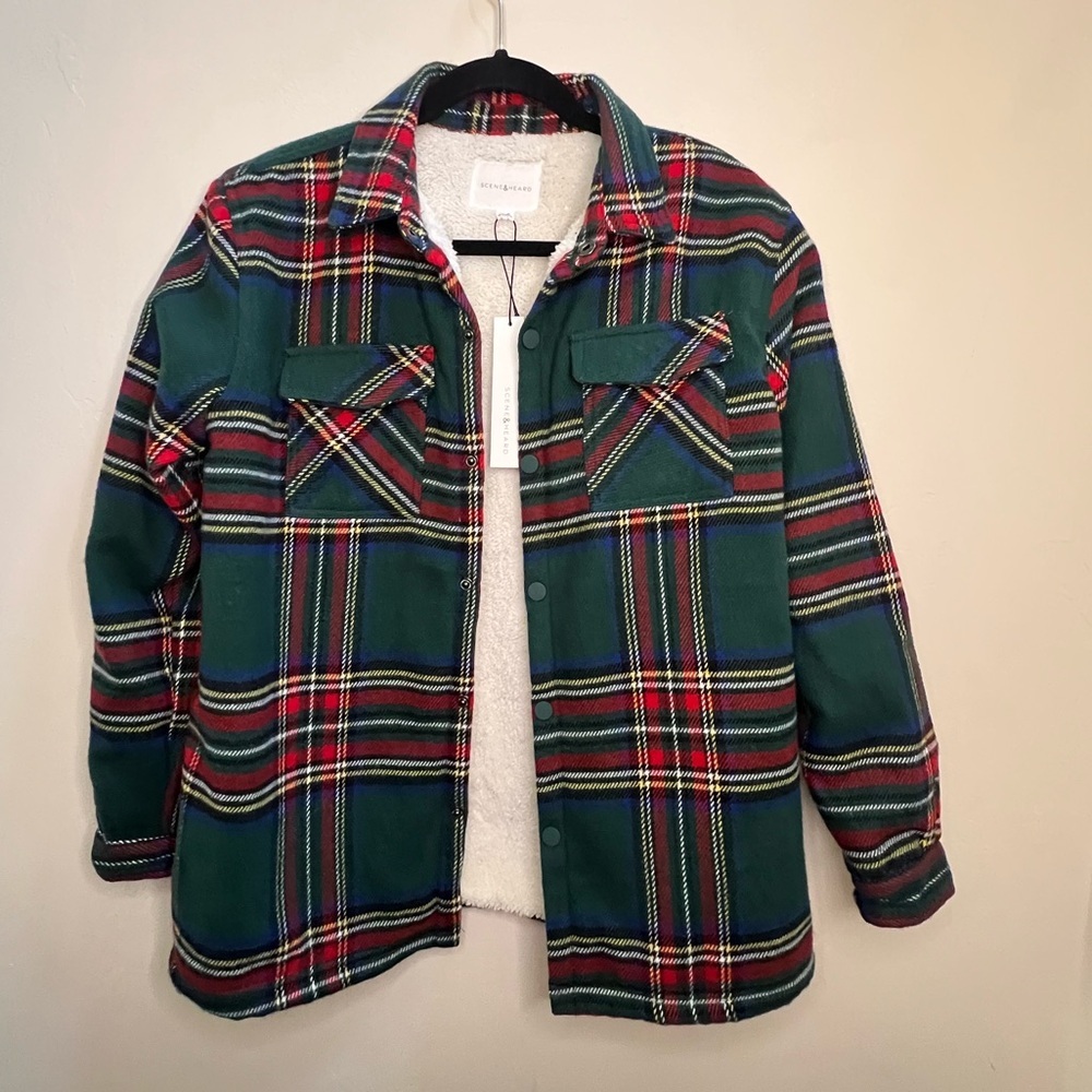 Plaid Button-Up Jacket boys 18‎